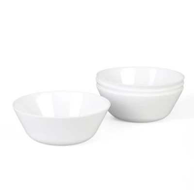 Immagine di LaGlint Set di 4 Ciotola per Cereali in Vetro Opalino 473ml, Adatte Lavastoviglie e Microonde, Bianco Riso Insalata Minestra