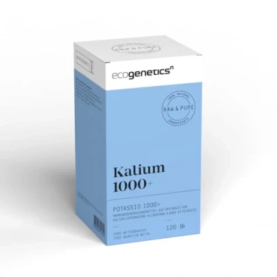 Immagine di ECOGENETICS Potassio 1000+ in Compresse, 120 Capsule Integratore Alimentare di Fosfato Dipotassico Fosforo e Vitamine Minerali