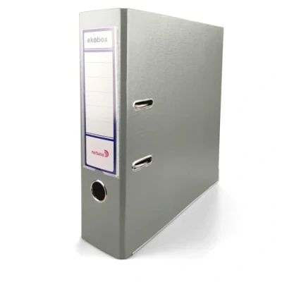 Immagine di Netuno 1 raccoglitore documenti grigio a 2 anelli A4 dorso 8 cm in cartone ecologico riciclato per archivio ufficio faldone portadocumenti registratori ad
