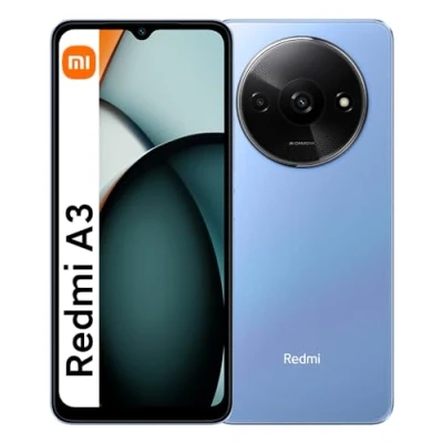 Immagine di Xiaomi Redmi A3 Smartphone senza contratto, 3 GB RAM+64 ROM/1 TB espandibile, 5000 mAh, 90 Hz, display AMOLED, metodi di sblocco per viso e impronte digitali, processore Octa core blu