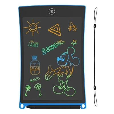 Immagine di GUYUCOM tavoletta da disegno LCD 8,5 pollici per scrivere e magica bambini con linee colorate luminose, ottimo regalo di 3 4 5 6 7 anni (blu)