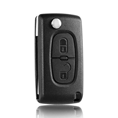Immagine di Custodia a 2 tasti per telecomando tipo coltello Peugeot 207 308 407 607 807 e Citroen C2 C3 C4 C5 C6 C8 DS3 DS4 chiave auto Pilot (piastra elettronica di fissaggio)