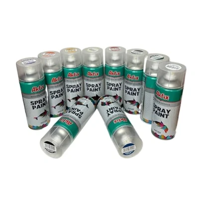 Immagine di Set di 10 Colori ciascuno da 400 ml. spray ad asciugatura rapida per legno, pietra, parete, metallo, vetro, ideale riparazioni, graffiti, ecc. Lucido, bomboletta spray, lucida, vernice