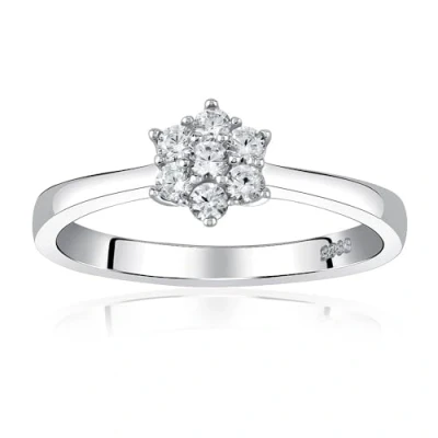 Immagine di SILVEGO Anello di Fidanzamento in Argento 925 Fiore con Swarovski® Zirconia, JJJR2338SW