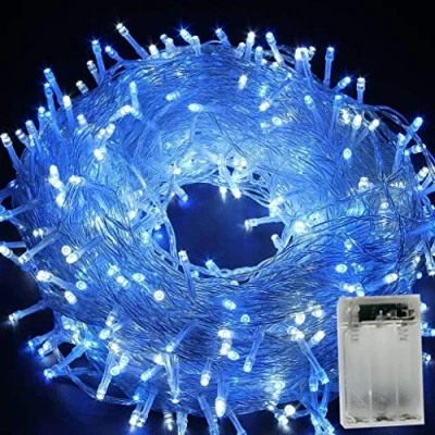 Immagine di HULX Luci di Stringa Fata Albero, 10m 80LED Natale a LED Scintillanti Albero Batteria (Blu)
