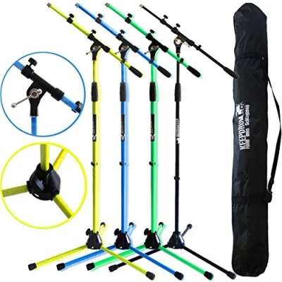 Immagine di Keepdrum MS106 Supporto per microfono con asta e base in metallo + borsa il trasporto SB 03 (giallo)
