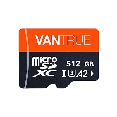 Immagine di VANTRUE 512GB Scheda di memoria microSD, UHS I U3 4 K, con adattatore, compatibile Dashcam, smartphone, tablet, Action Camera e telecamera sorveglianza (512G)