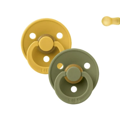 Immagine di 2 Succhietti BIBS Colour Round Honey Bee/Olive