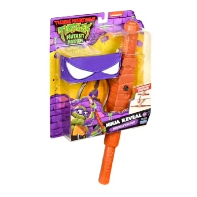 Immagine di GIOCHI PREZIOSI TARTARUGHE NINJA 2023 CAOS MUTANTE SET ROLE PLAYMASCHERA E ARMI DA COMBATTIMENTO TELESCOPICHE DELLA TARTARUGA DONATELLOSTELLA INCLUSABAMBINI BAMBINE A PARTIRE DAI 4 ANNI