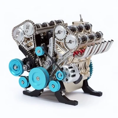 Immagine di TECHING Mini v8 Motore Modello Kit Che Esegue Meccanico Metallo Assemblaggio FAI DA TE Auto 500+Pcs Educational Experiment