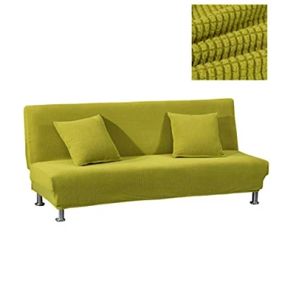 Immagine di WINS Copridivano Senza braccioli Fodera per Divano Clic Clac 2 Posti Grigio Letto Pieghevole Elasticizzata Antiscivolo Giallo