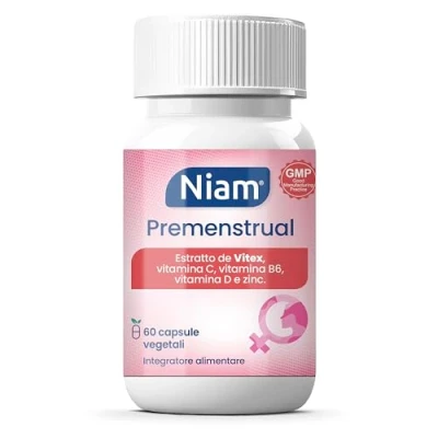 Immagine di Vitex Agnus Castus 350 mg Sindrome Premestruale (SPM) e Dolori Mestruali Agnocasto, Vitamine B6, D, C Zinco 60 capsule Niam Premenstrual
