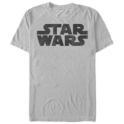 Immagine di STAR WARS Maglietta con Logo più Semplice Camicia, Argento, M Uomo