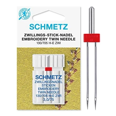 Immagine di SCHMETZ Ago per macchine da cucire 1 gemello 3,0/75 130/705 H E ZWI NE 3,0 utilizzabile su quasi tutte le domestiche