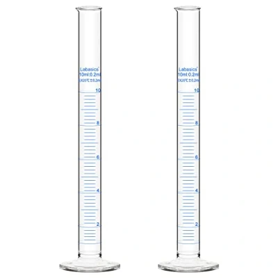 Immagine di Labasics Cilindro Graduato Vetro (2 Pacchi) 10 ml, Graduated Borosilicato di Misurazione