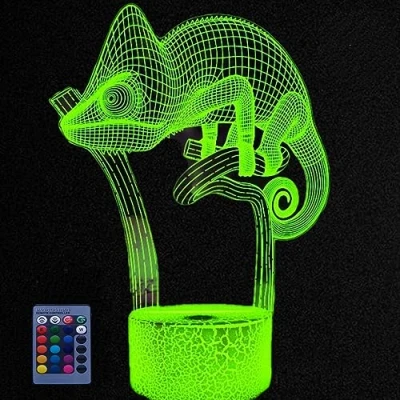 Immagine di HPBN8 Ltd Illusione Ottica 3D Camaleonte Luce Della Notte LED Lampada 7/16 Cambiamento di Colore USB Power Telecomando Giocattoli per Bambini Decor Natale Regalo Compleanno