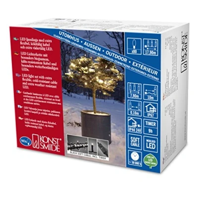 Immagine di Konstsmide 6631 117 Micro catena luminosa esterno rete elettrica Numero di lampadine 80 LED (monocolore) Bianco caldo Lunghezza illuminata: 7.9 m