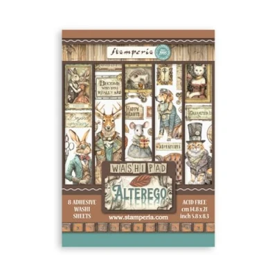 Immagine di Stamperia Washi Pad per scrapbook, album, card, bullet journals and more traslucent easy to cut, acida free, Perfect for hobby, artigianato e gifting (Alterego) (A5) (8 fogli)