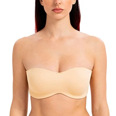 Immagine di MELENECA Donna Minimizer Reggiseno Senza Spalline Invisibile con Ferretto Imbottito Bacio del Sole 2D