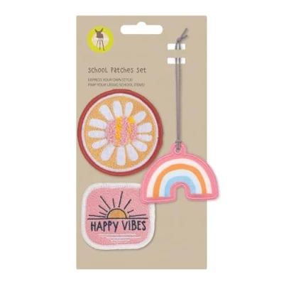 Immagine di LÄSSIG Set di ciondoli e toppe (3 pezzi) con chiusura a scatto/School Patches Happy