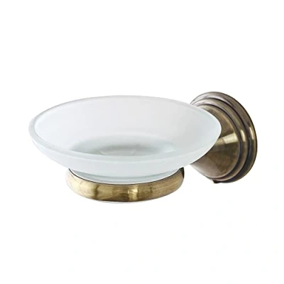 Immagine di Inbagno Portasapone a Muro, in Acciaio Finitura Bronzo, Include Kit per Fissaggio Serie Iris