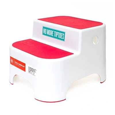 Immagine di Prince Lionheart Uppy2® Sgabello A Due Passi Per Bambini Versatile Gradini E Base Antiscivolo Allenamento Vasino Scalini Maniglie Il Trasporto Cucina Bagno Blu