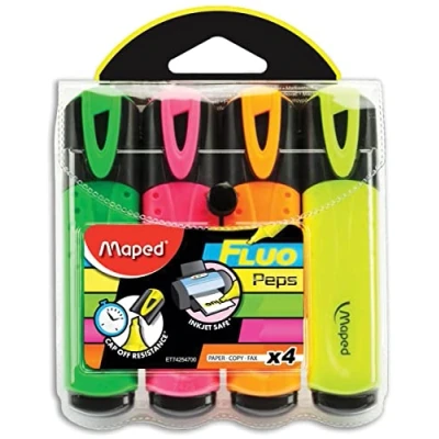 Immagine di Maped Fluo Pep&#039;S Classic Evidenziatore Colori Assortiti In Busta 4 Pz
