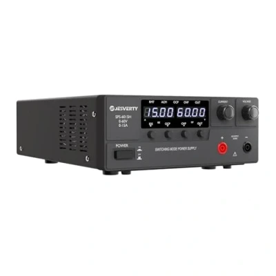 Immagine di Alimentatore CC variabile, 0 60V 15A da banco regolato a commutazione con manopola encoder, interruttore di accensione/spegnimento dell&#039;uscita, display LED 4 cifre, OVP e OCP
