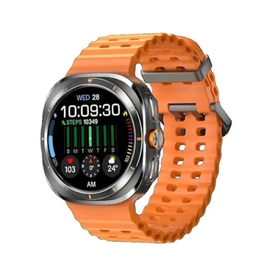 Immagine di XINDADA 2024 New S7 JS Watch 7 Ultra 1:1 47mm Smartwatch AMOLED Screen Bluetooth Call IP68 Waterproof Mens Smart for Android iOS (Orange)