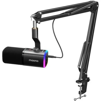 Immagine di MAONO microfono da gioco dinamico: dinamico USB XLR per computer con software RGB PC gamer podcast kit streaming studio di registrazione creazione contenuti YouTube