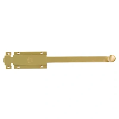 Immagine di Amig Chiavistello da sovrapporre per porte Mod.3700 di sicurezza dorato collocare orizzontale o verticale in ottone con finitura opaca Dimensioni: 500 x 48 mm Include viti