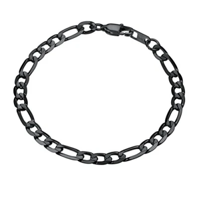 Immagine di Prosteel Bracciali Uomo Bracciale Catena in Acciaio Braccialetto Argento Lunghezza 19 cm Figaro Larghezza 6 mm