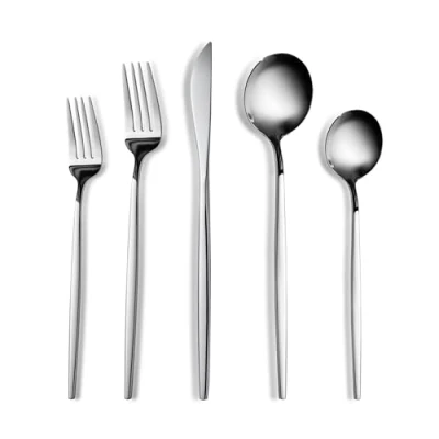 Immagine di Karaca Orion Platinum Set di posate da 30 pezzi per 6 persone, Acciaio, coltelli menu, cucchiai cena, forchette dessert, tè, Design moderno