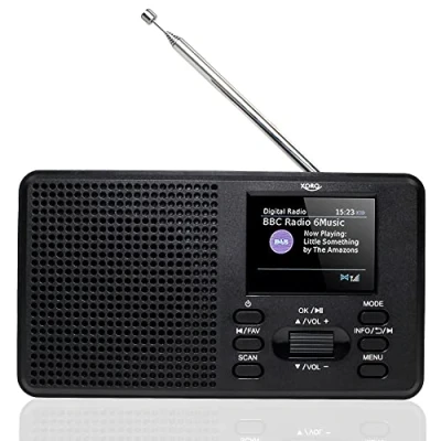 Immagine di XORO DAB 142 Radio digitale portatile, ricezione FM e DAB+, memoria stazione, funzione RDS, sveglia, Bluetooth, funzionamento a batteria rete, antenna telescopica