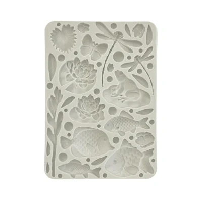 Immagine di Stamperia Stampo in silicone A5 per album di ritagli, bullet journals and more, non stick, adatto argilla ad aria, resina e molto, perfetto artigianato velenatura (foresta pesce