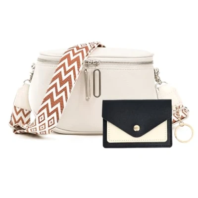 Immagine di JinDouer Tracolla Per Borsa Donna, Borse Donna Marsupio，Marsupio Elegante (Bianca)