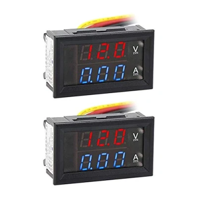 Immagine di 2 pz 0,28 &quot;LED amperometro voltmetro digitale DC 0 100 V 10 A, Volt Amp 2in1 Tester per pannello misuratore di voltaggio multimetro 12V / 24V