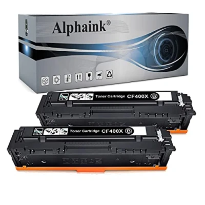 Immagine di alphaink 2 Toner Compatibili con HP 201A 201X CF400A CF400X per Color LaserJet Pro MFP M277dw M252dw M277N M277 M252 M252n M274n M274dw Compatibile (2 Nero)
