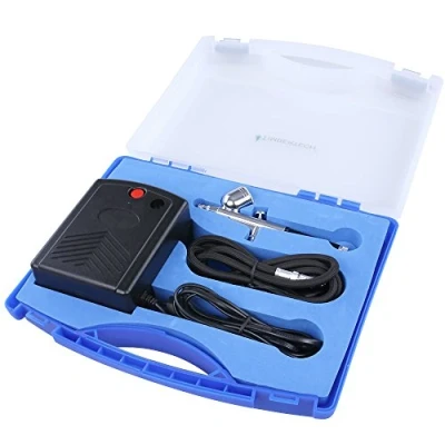 Immagine di Timbertech Kit aerografo Include compressore 220 V / 50 Hz, tubo flessibile, aghi e custodia