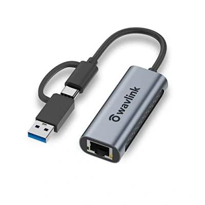 Immagine di WAVLINK Adattatore USB Ethernet 2.5G, 2500Mbps C Adapter, Thunderbolt 3 Cavo Ethernet, RJ45 Gigabit per Mac, Windows e Linux.