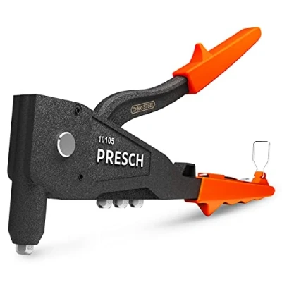 Immagine di Presch Rivettatrice Manuale per rivetti ciechi, calibro incl. Pistola robusta acciaio inossidabile Ø 2,4, 3,2, 4,0mm e alluminio fino a 4,8mm professionale