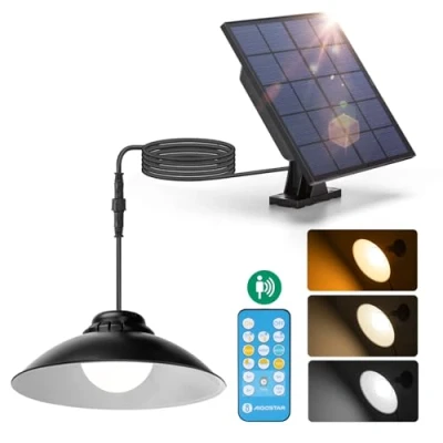 Immagine di Aigostar Luce Solare Led Esterno con sensore di movimento 50W 500LM Lampade da solari Telecomando IP65 Impermeabile, temperatura colore regolabile 3000K/4000K/6500K, Lunghezza cavo 3M