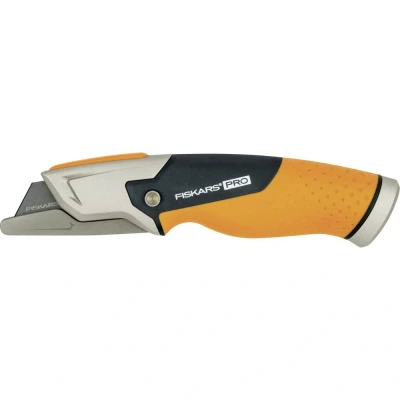 Immagine di Fiskars Taglierino universale con lama fissa, Lunghezza 18,2 cm, Acciaio inossidabile/Plastica, Nero/Arancione, CarbonMax, 1027222