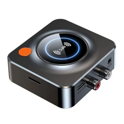 Immagine di eppfun Ricevitore Bluetooth 5.3, Adattatore Audio per Impianto Stereo con NFC/3.5mm AUX/RCA/TF slot schede