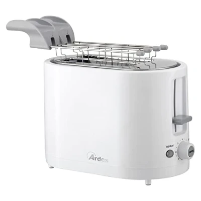 Immagine di ARDES ARTOAST01 TOSTO SLEEK PLUS Tostapane con Pinze per Toast Farciti 2 Timer 7 Tostature 4 Fette EXTRA + Raccoglibriciole Removibile e Avvolgicavo