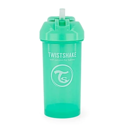 Immagine di Twistshake Bicchiere Sippy Baby con Cannuccia 360ml Bottiglie D&#039;acqua per Bambini a Prova di Perdite Tazza Antigoccia i più Piccoli Senza BPA da Allenamento Verde Chiaro
