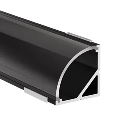 Immagine di Alumino profilo in alluminio a LED nero, 200 cm, angolare, copertura trasparente, per strisce da 12 mm, Weser