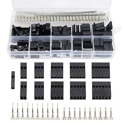 Immagine di InduSKY 600 Pezzi Kit di Connettori Jumper Wire, 2, 54mm 1/2/3/4/5/6 Pin Connettore Alloggiamento, 2.54mm Maschio Femmina Crimpare Terminale Set