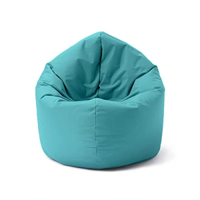 Immagine di Lumaland Poltrona a sacco Pouf rotondo 120 x 80 75 cm 2 in 1 per ambienti interni ed esterni Con imbottitura da 300 l Impermeabile e robusta [Nero]