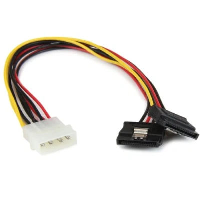Immagine di StarTech.com Adattatore splitter cavo di alimentazione Y LP4 a 2 SATA latching da 30 cm, 4 pin dual